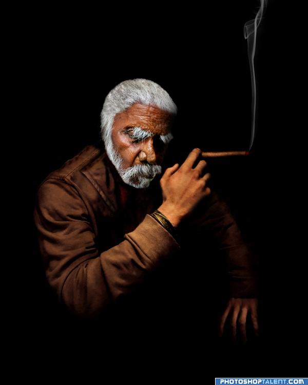 Creation of Old Man with cigar...: Final Result